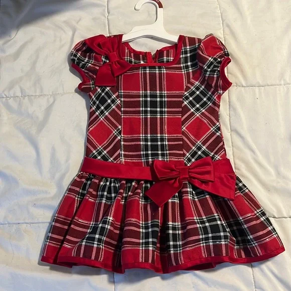 Toddler girls Red plaid dress